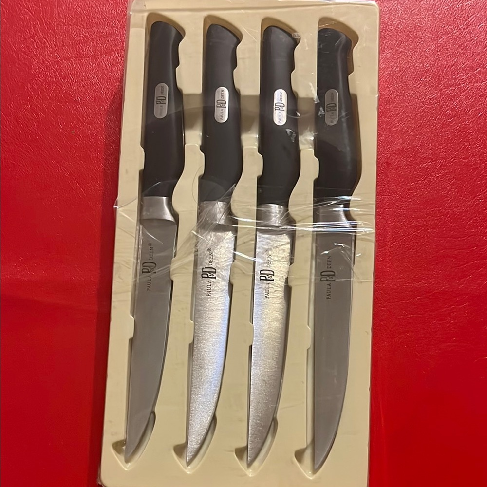 Paderno Paula Deen - Kitchen Knife Knives Blade - Black - Lot Of 4 Signature